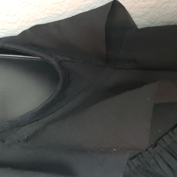 Loft | Women's Tier Ruffle V-Neck Pull-On Black Dress Sz S - Picture 4 of 9